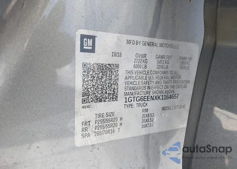 2019 GMC Canyon Denali z USA, uszkodzony, nr VIN 1GTG6EENXK1164657